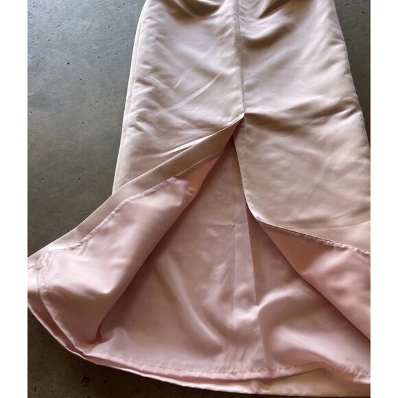 Vintage Pinky & Me Skirt Womens Size 4 Pink Formal Satin Long Maxi Lined Back - Picture 10 of 13